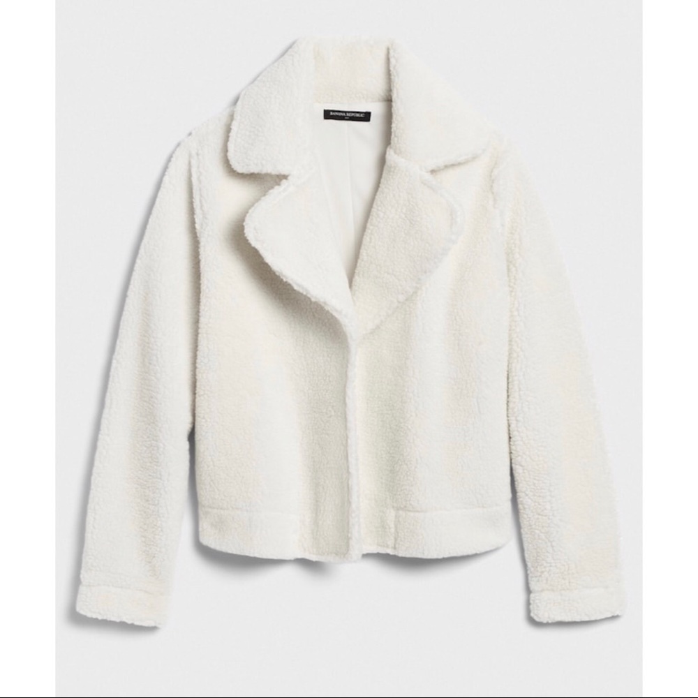 Banana Republic Cream Faux Shearling Jacket